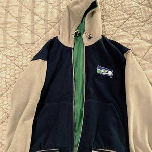 Vintage Seattle Seahawks Reversible Men's Hooded Bomber Jacket Pro Player L/XL